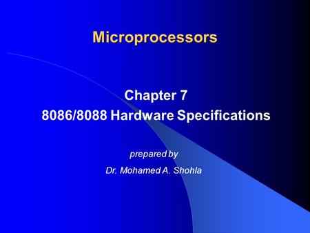 Chapter /8088 Hardware Specifications