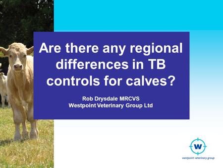 Are there any regional differences in TB controls for calves? Rob Drysdale MRCVS Westpoint Veterinary Group Ltd.