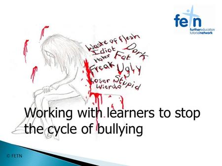 © FETN Working with learners to stop the cycle of bullying.