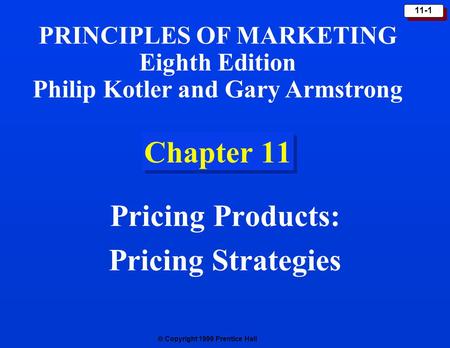 Pricing Products: Pricing Strategies