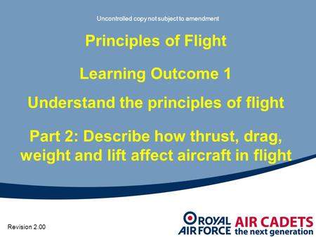 Understand the principles of flight