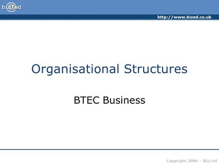 Organisational Structures
