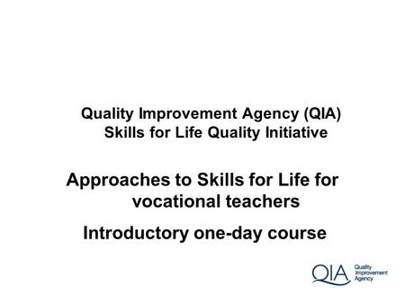 Approaches to Skills for Life for vocational teachers