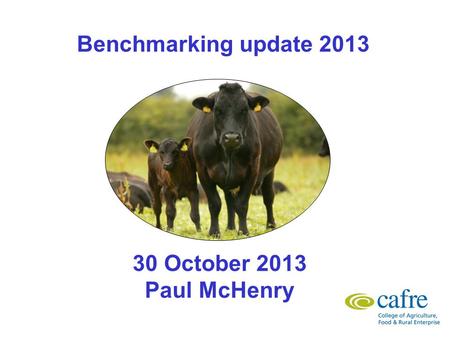 Benchmarking update 2013 30 October 2013 Paul McHenry.