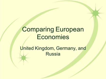 Comparing European Economies