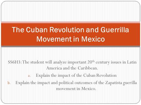 The Cuban Revolution and Guerrilla Movement in Mexico