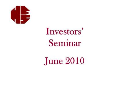 Investors’ Seminar June 2010. Disclaimer This is not Advice. Please see Mark before considering any changes. Mark will put any recommendations in writing.