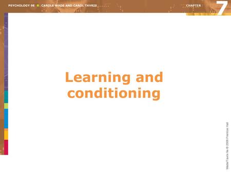 Learning and conditioning