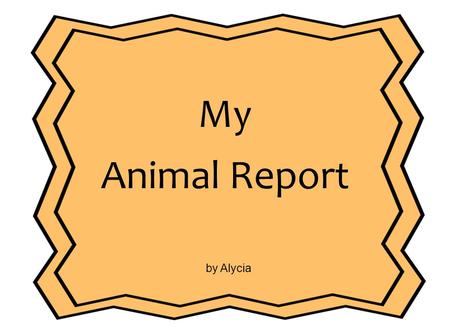 My Animal Report by Alycia. ZebraZebra Introduction What ’ s that I hear in the zoo. It ’ s a black and whit strip animal and it is small and it eats.