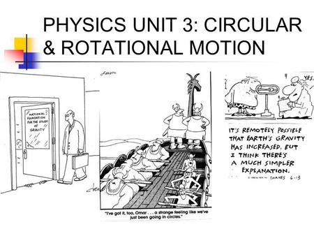 PHYSICS UNIT 3: CIRCULAR & ROTATIONAL MOTION