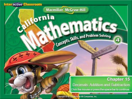 Chapter 15 Decimals: Addition and Subtraction