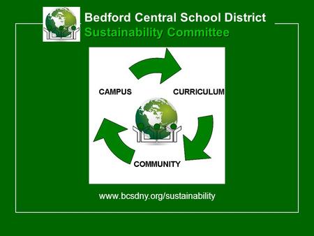 Sustainability Committee Bedford Central School District Sustainability Committee www.bcsdny.org/sustainability.