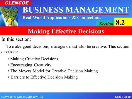 In this section: The Meyers Model for Creative Decision Making
