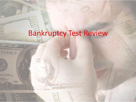 Bankruptcy Test Review. True/False Bankruptcy stays on your credit report for 10 years and decreases your credit score.