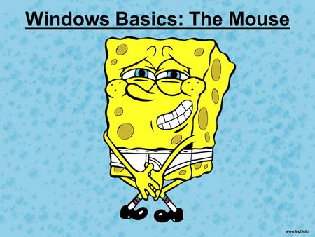 Windows Basics: The Mouse. The Mouse Before you can explore the Desktop and Taskbar, you must know how to use your mouse. Your mouse is a pointing device.