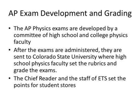AP Exam Development and Grading
