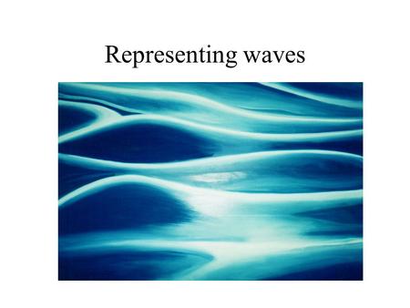 Representing waves. There are two ways we can represent a wave in a graph;