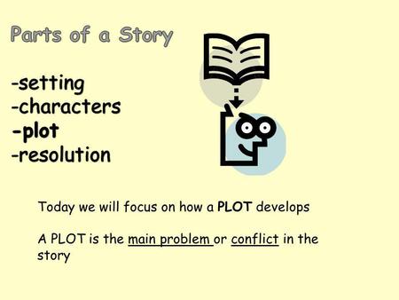 Today we will focus on how a PLOT develops A PLOT is the main problem or conflict in the story.