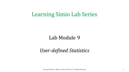 Lab Module 9 User-defined Statistics