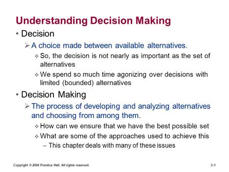Understanding Decision Making