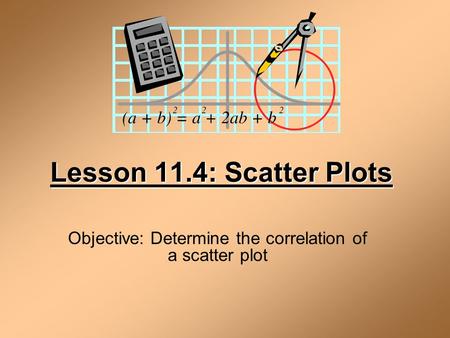 Objective: Determine the correlation of a scatter plot