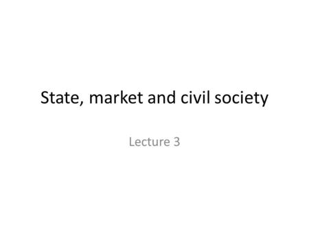 State, market and civil society