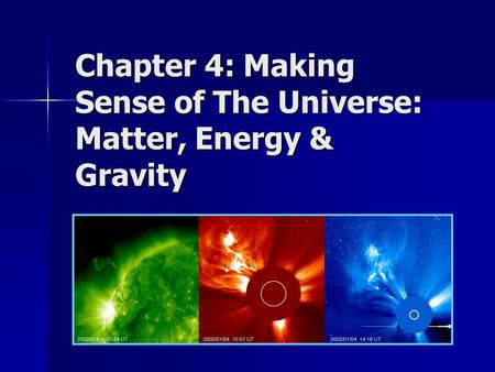 Chapter 4: Making Sense of The Universe: Matter, Energy & Gravity