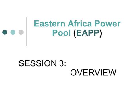Eastern Africa Power Pool (EAPP)