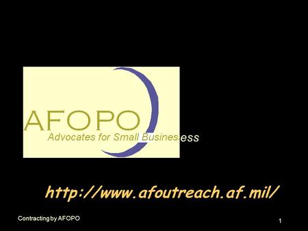 1 Contracting by AFOPO  ess.