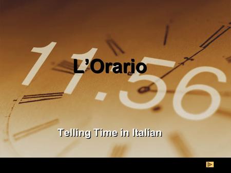 Telling Time in Italian