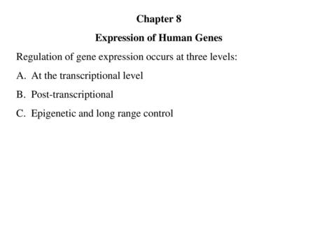 Expression of Human Genes