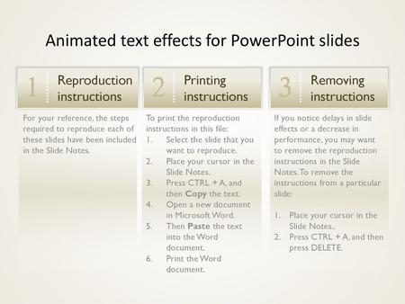 Animated text effects for PowerPoint slides