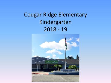 Cougar Ridge Elementary Kindergarten