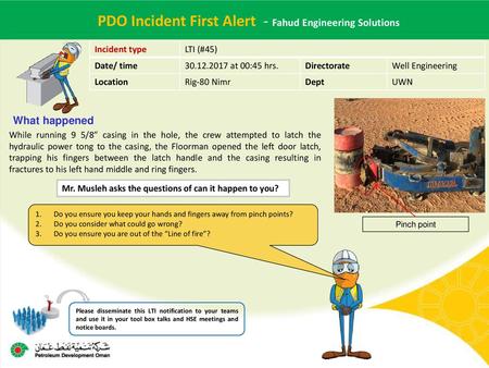 PDO Incident First Alert - Fahud Engineering Solutions