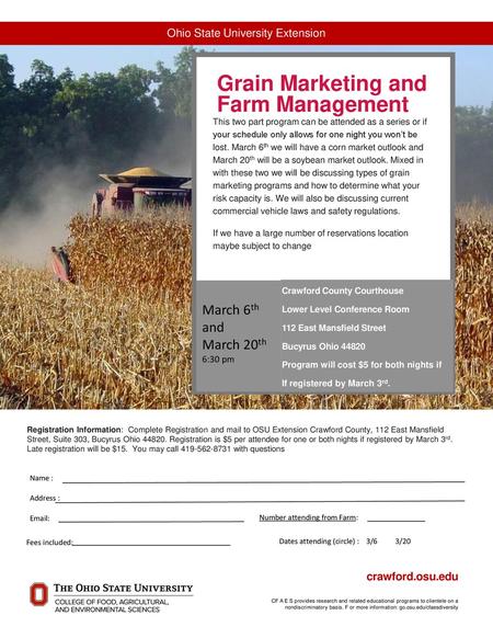 Grain Marketing and Farm Management