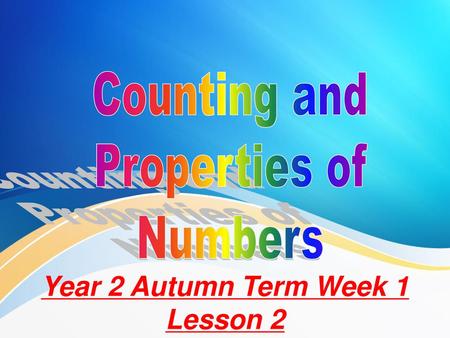 Year 2 Autumn Term Week 1 Lesson 2