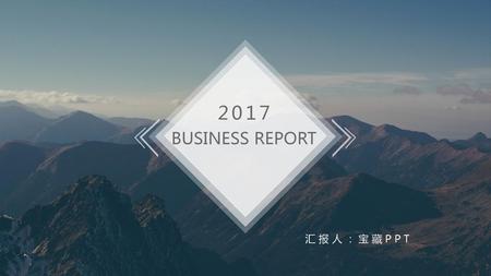 2017 BUSINESS REPORT 汇报人：宝藏PPT.