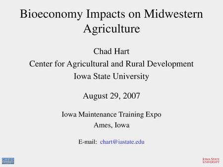 Bioeconomy Impacts on Midwestern Agriculture