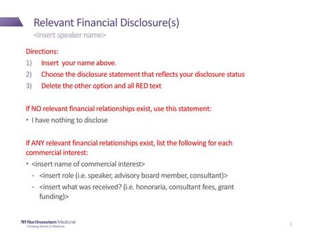 Relevant Financial Disclosure(s)
