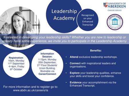 Leadership Academy Recognised on your Enhanced Transcript