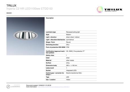TRILUX Inperla C2 HR LED1100ww ETDD Description -