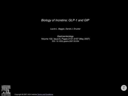 Biology of Incretins: GLP-1 and GIP