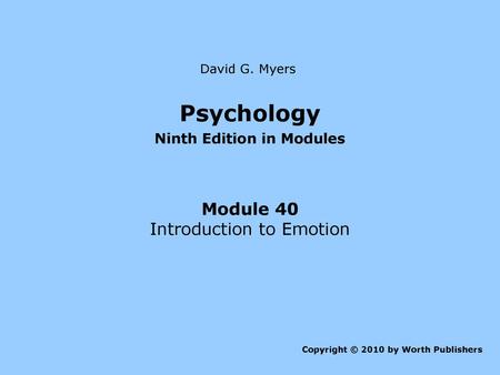 Ninth Edition in Modules