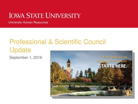 Professional & Scientific Council Update