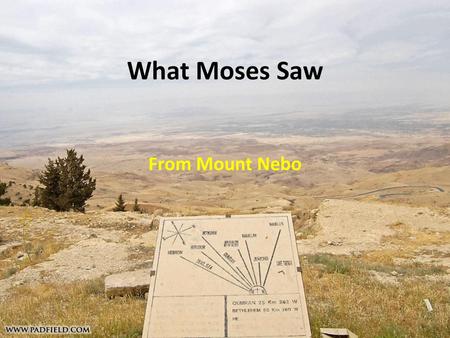 What Moses Saw From Mount Nebo.