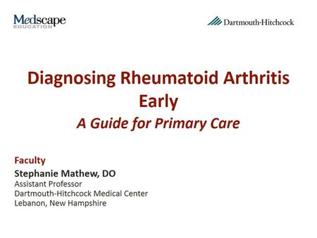 Diagnosing Rheumatoid Arthritis Early