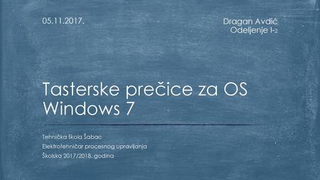 Tasterske prečice za OS Windows 7