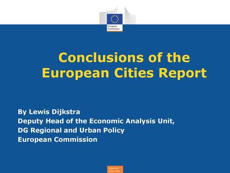 Conclusions of the European Cities Report