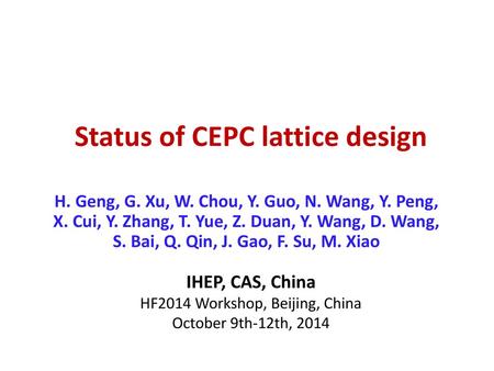 Status of CEPC lattice design