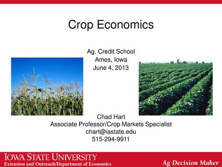 Associate Professor/Crop Markets Specialist
